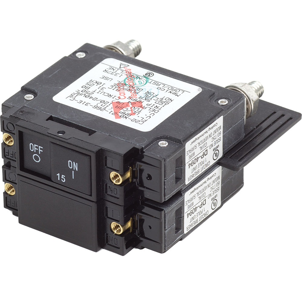 Blue Sea 7462 UL489 Circuit Breaker 15A Flat Rocker 7462